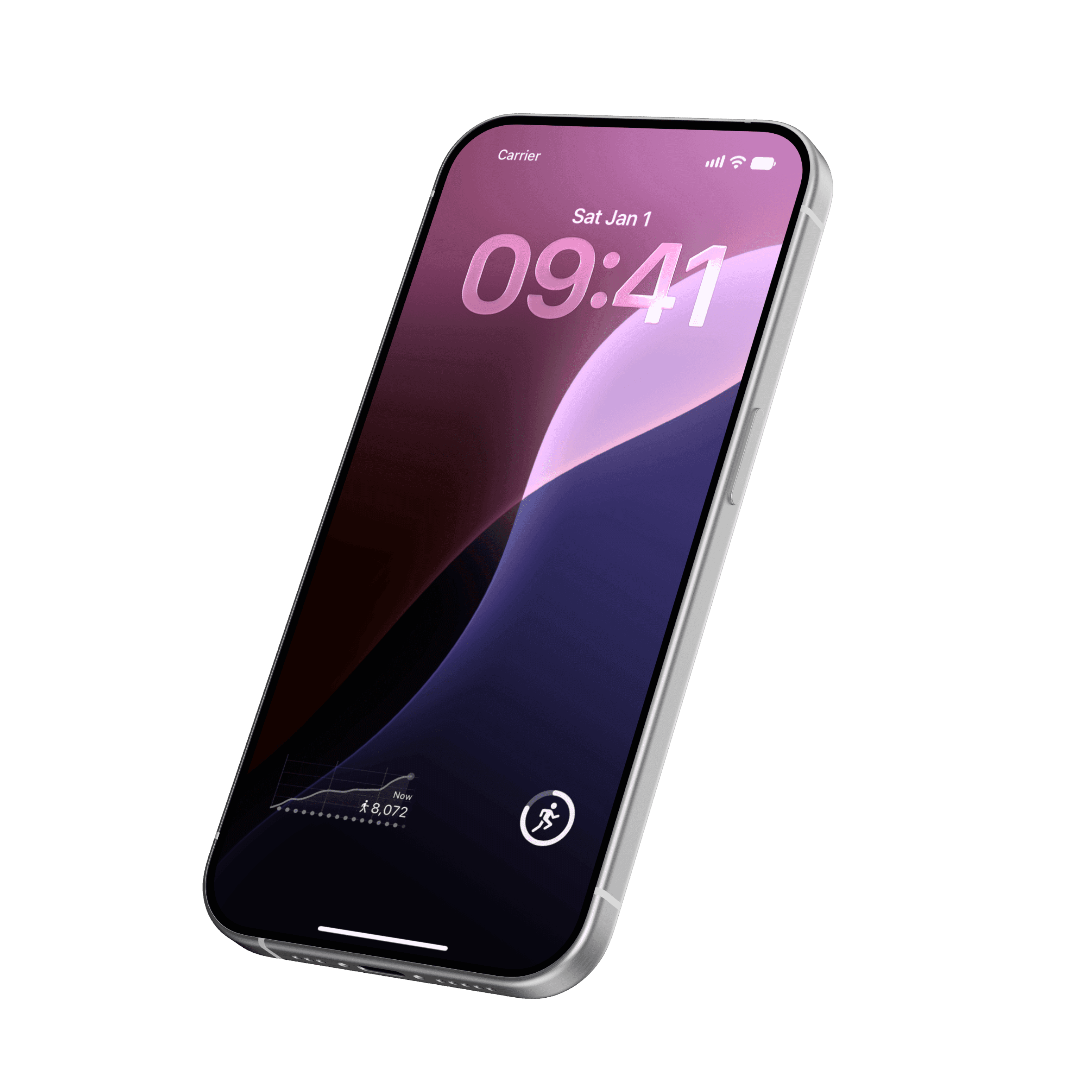 Steps Widget Lock Screen preview behind the Home Screen phone