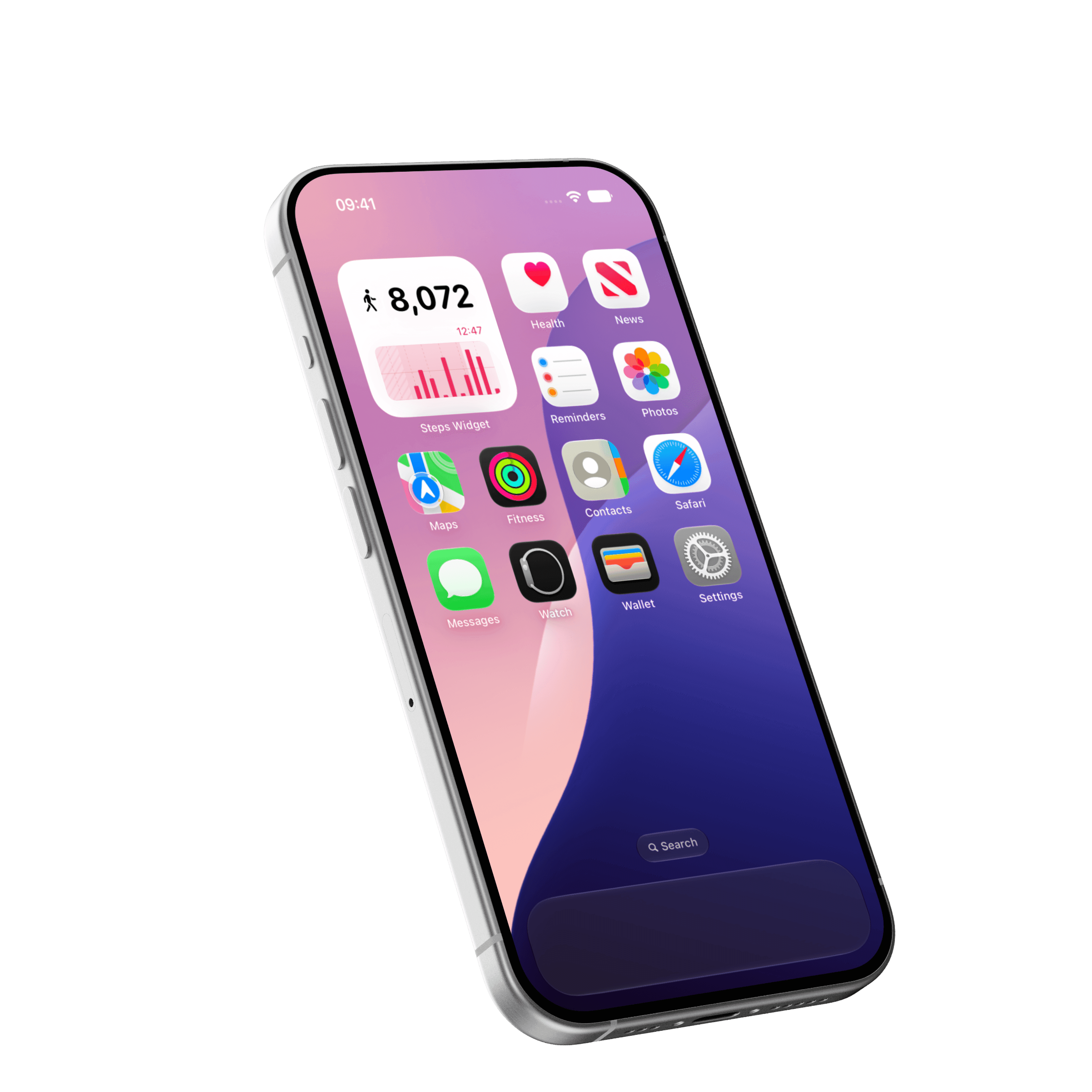 Steps Widget Home Screen preview in front